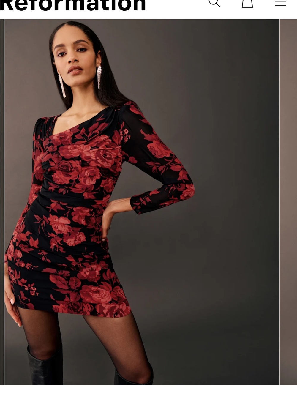 Reformation Lorene Dress Red - Size 2